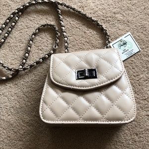 Cream crossbody purse